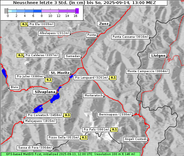 Neuschnee, 14. 9. 2025