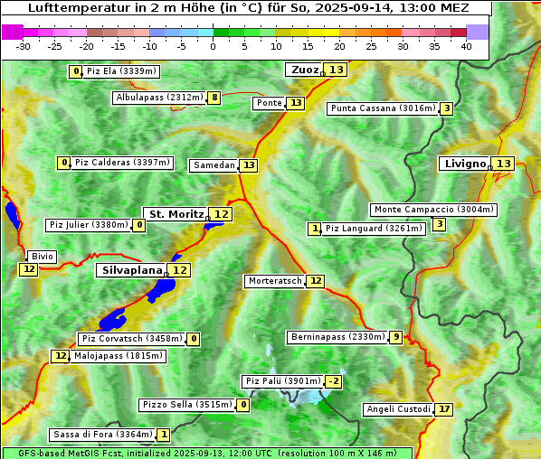 Temperatur, 14. 9. 2025