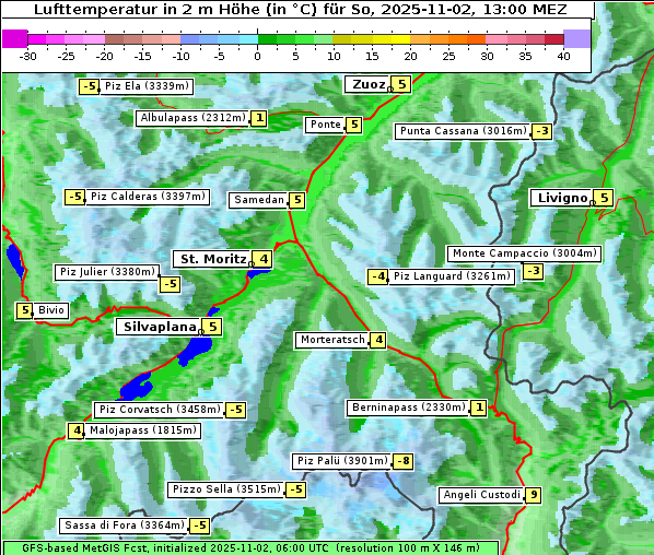 Temperatur, 2. 11. 2025
