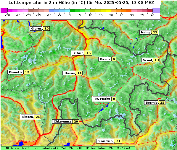 Temperatur, 26. 5. 2025