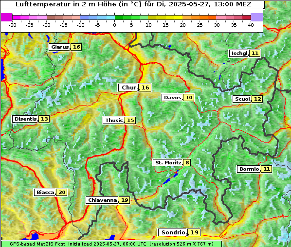 Temperatur, 27. 5. 2025