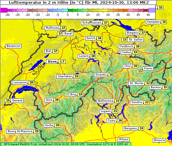 Temperatur, 30. 10. 2024