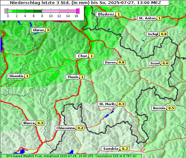 Niederschlag, 27. 7. 2025