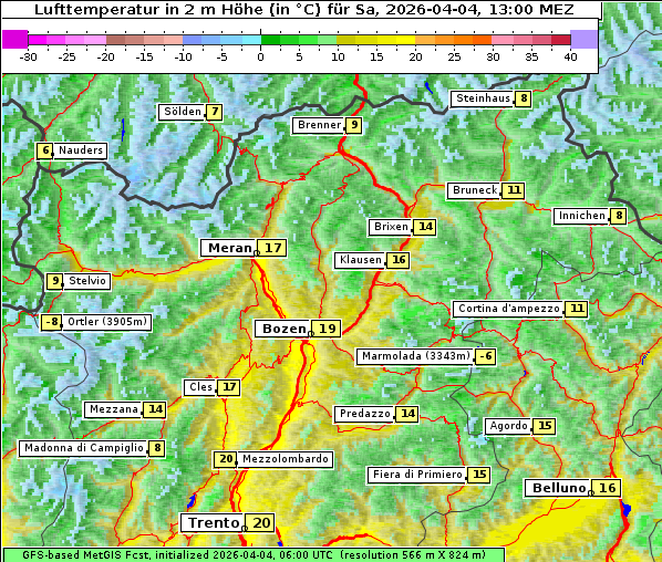 Temperatur, 4. 4. 2026