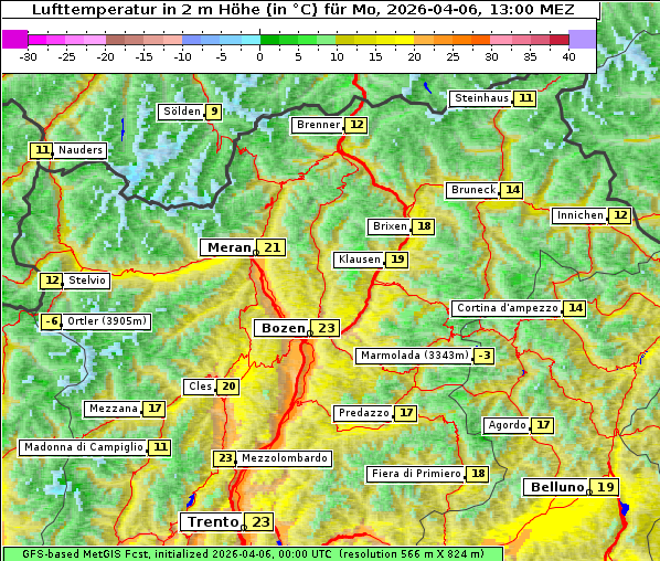 Temperatur, 6. 4. 2026