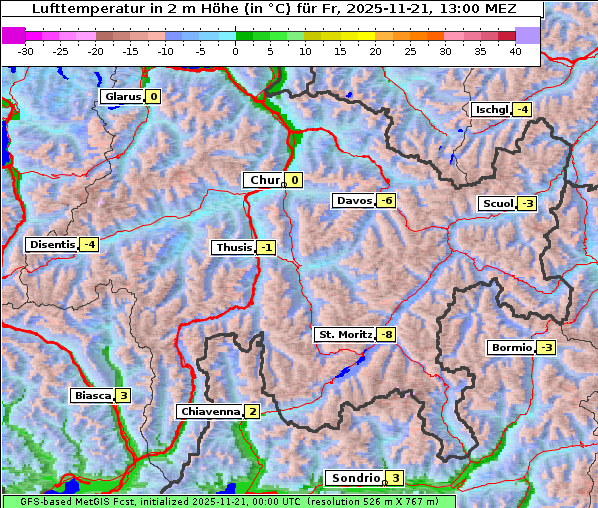 Temperatur, 21. 11. 2025