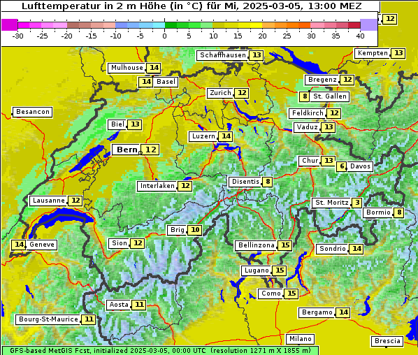 Temperatur, 5. 3. 2025