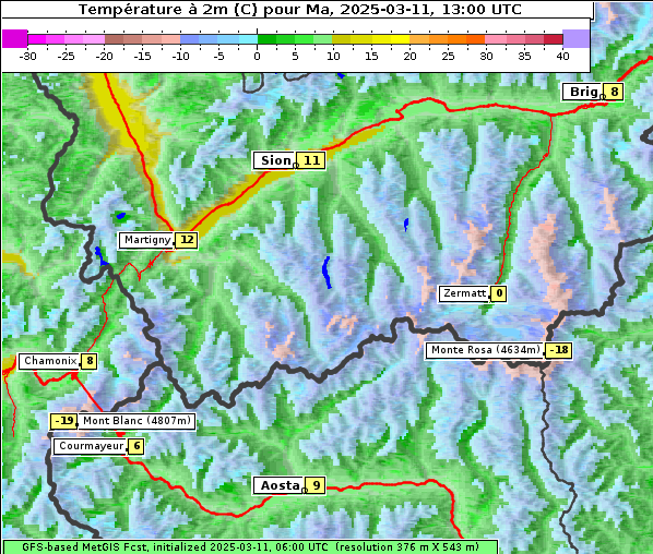 Temperatur, 11. 3. 2025