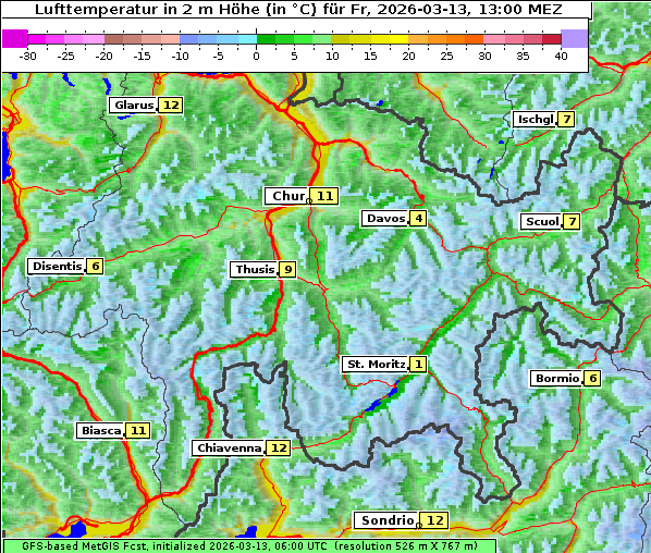 Temperatur, 13. 3. 2026