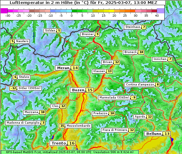 Temperatur, 7. 3. 2025