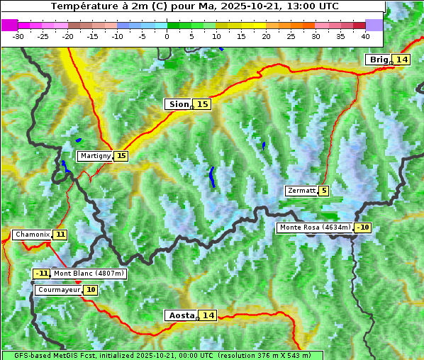 Temperatur, 21. 10. 2025