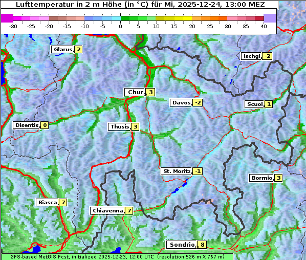 Temperatur, 24. 12. 2025