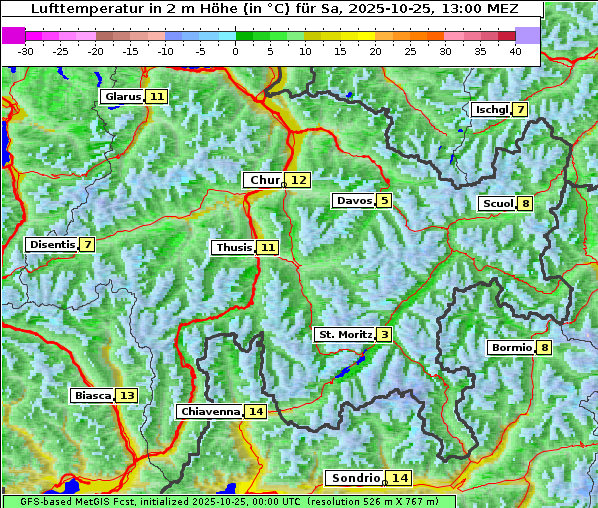 Temperatur, 25. 10. 2025