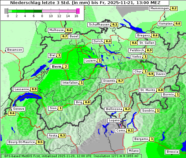 Niederschlag, 21. 11. 2025