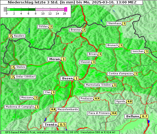 Niederschlag, 10. 3. 2025