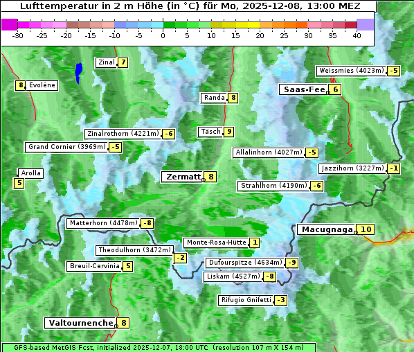 Temperatur, 8. 12. 2025