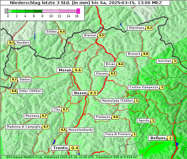 Niederschlag, 15. 3. 2025