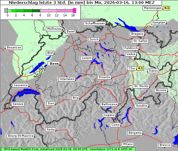 Niederschlag, 16. 3. 2026