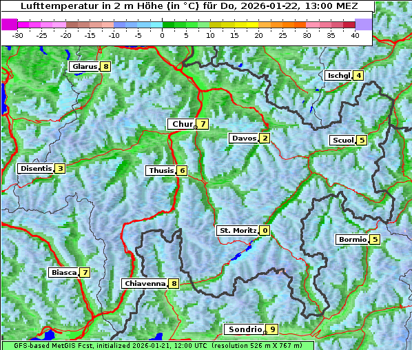 Temperatur, 22. 1. 2026