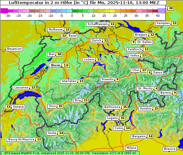 Temperatur, 10. 11. 2025
