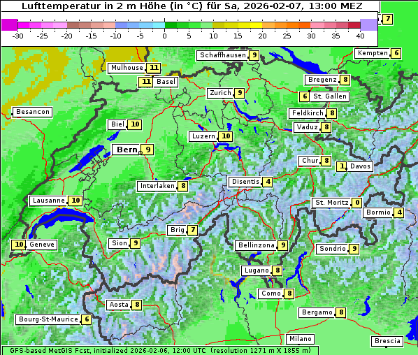Temperatur, 7. 2. 2026