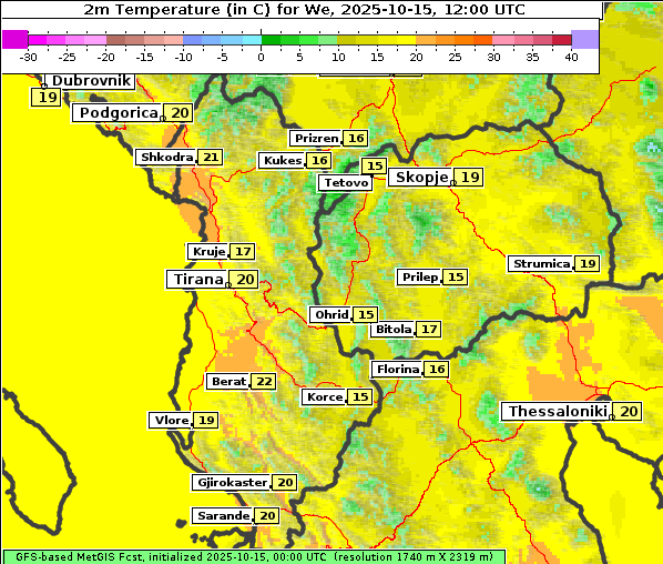Temperatur, 15. 10. 2025