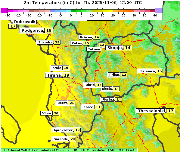 Temperatur, 6. 11. 2025