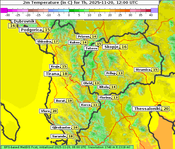 Temperatur, 20. 11. 2025