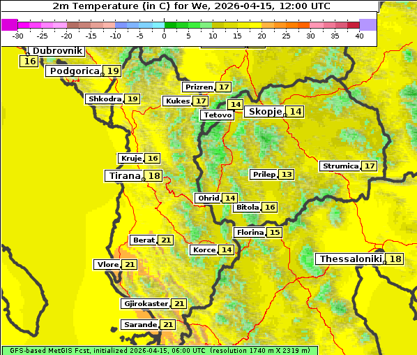Temperatur, 15. 4. 2026