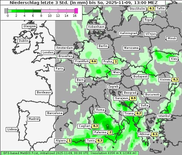 Niederschlag, 9. 11. 2025