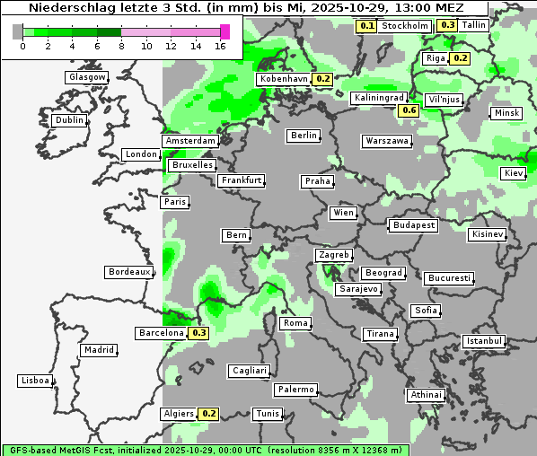 Niederschlag, 29. 10. 2025