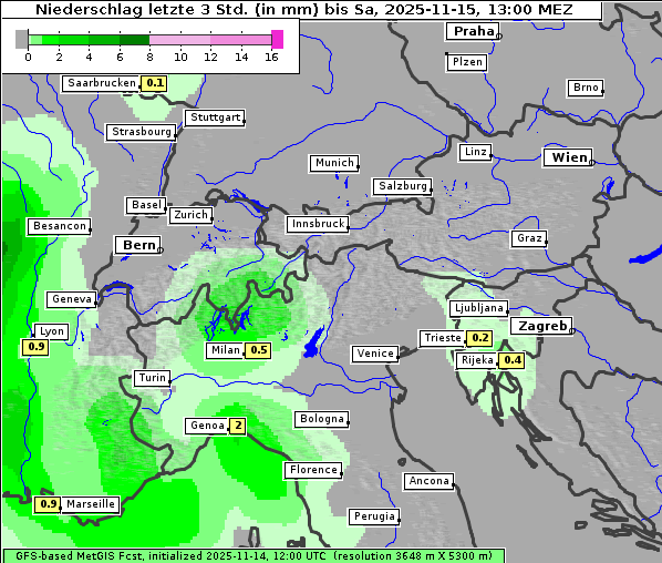 Niederschlag, 15. 11. 2025
