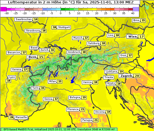 Temperatur, 1. 11. 2025
