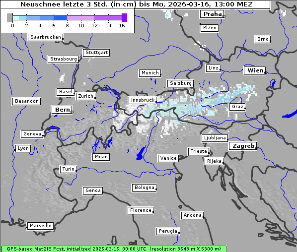 Neuschnee, 16. 3. 2026