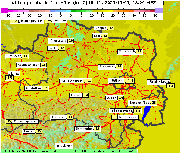 Temperatur, 5. 11. 2025