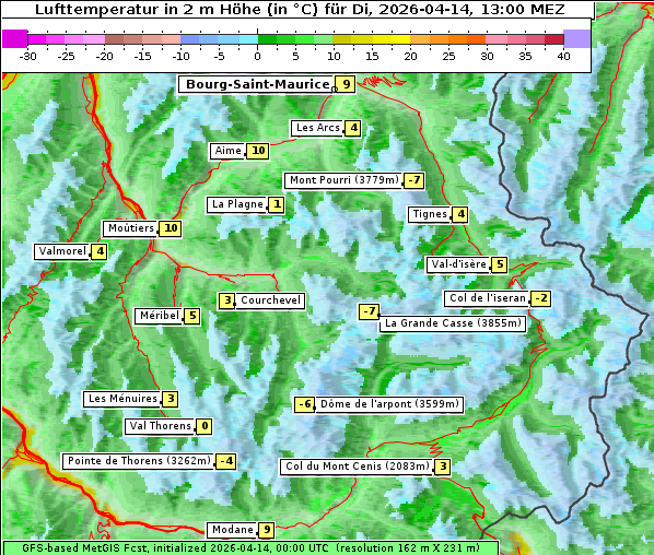 Temperatur, 14. 4. 2026