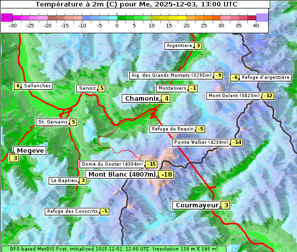 Temperatur, 3. 12. 2025