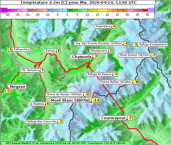 Temperatur, 14. 4. 2026