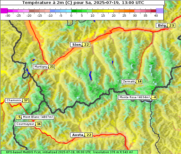 Temperatur, 19. 7. 2025