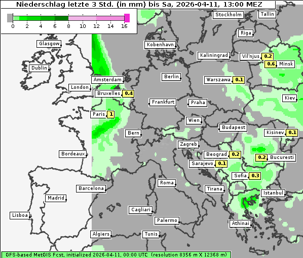 Niederschlag, 11. 4. 2026