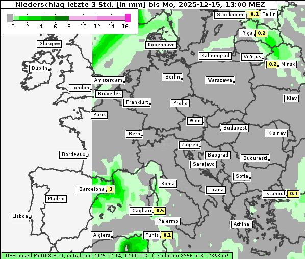 Niederschlag, 15. 12. 2025