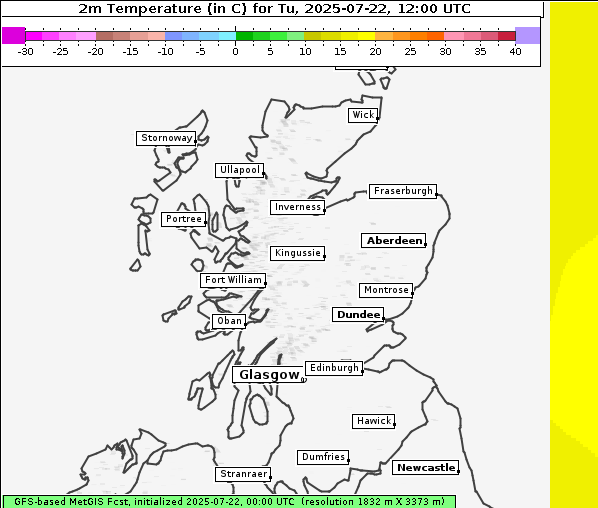Temperatur, 22. 7. 2025