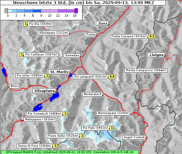 Neuschnee, 13. 9. 2025