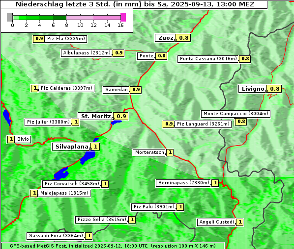 Niederschlag, 13. 9. 2025