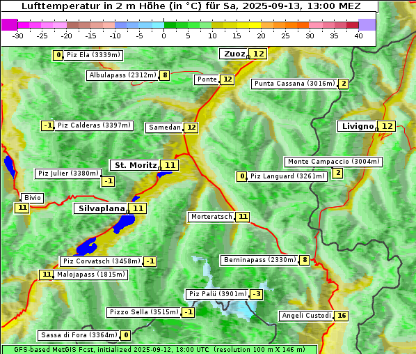 Temperatur, 13. 9. 2025