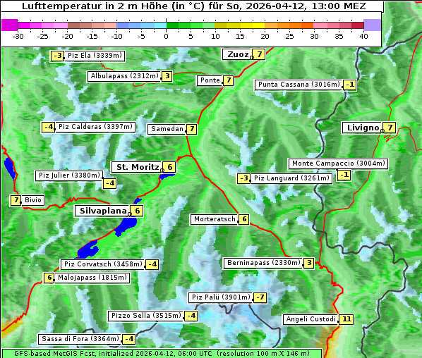 Temperatur, 12. 4. 2026