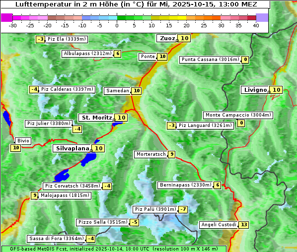 Temperatur, 15. 10. 2025