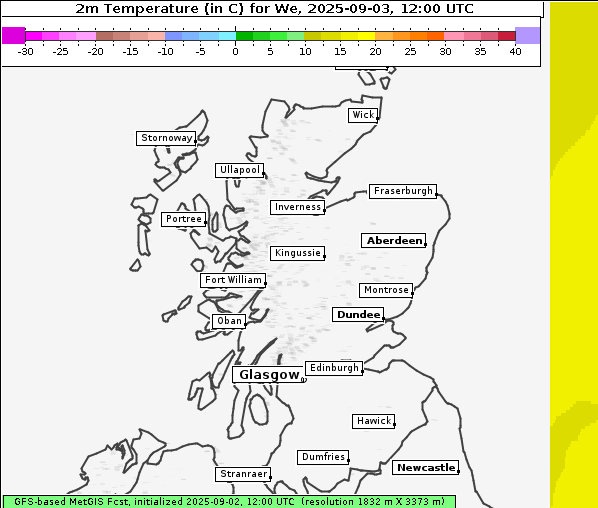 Temperatur, 3. 9. 2025