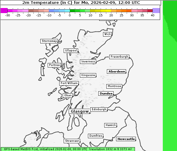 Temperatur, 9. 2. 2026
