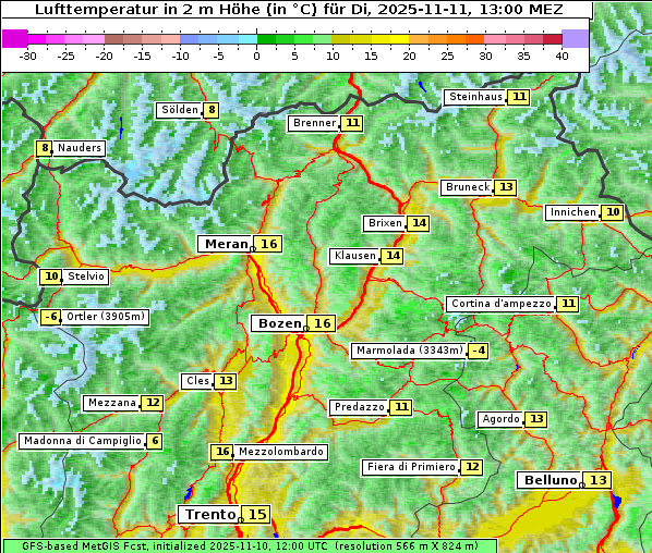 Temperatur, 11. 11. 2025